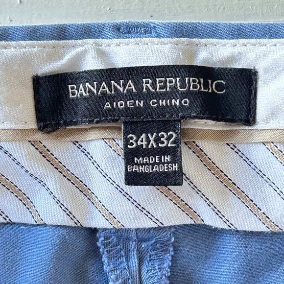 Banana Republic Aiden Chino Pants Mens 34x32 Blue Tailoring Performance - Picture 4 of 7